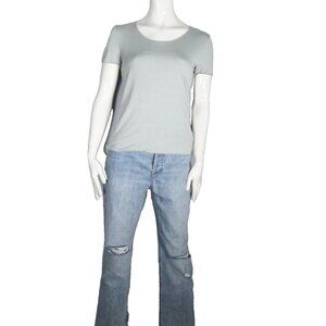 Armani Collezioni Women's Size 46 US10 XL Mint Green T-Shirt Short Sleeve Blouse